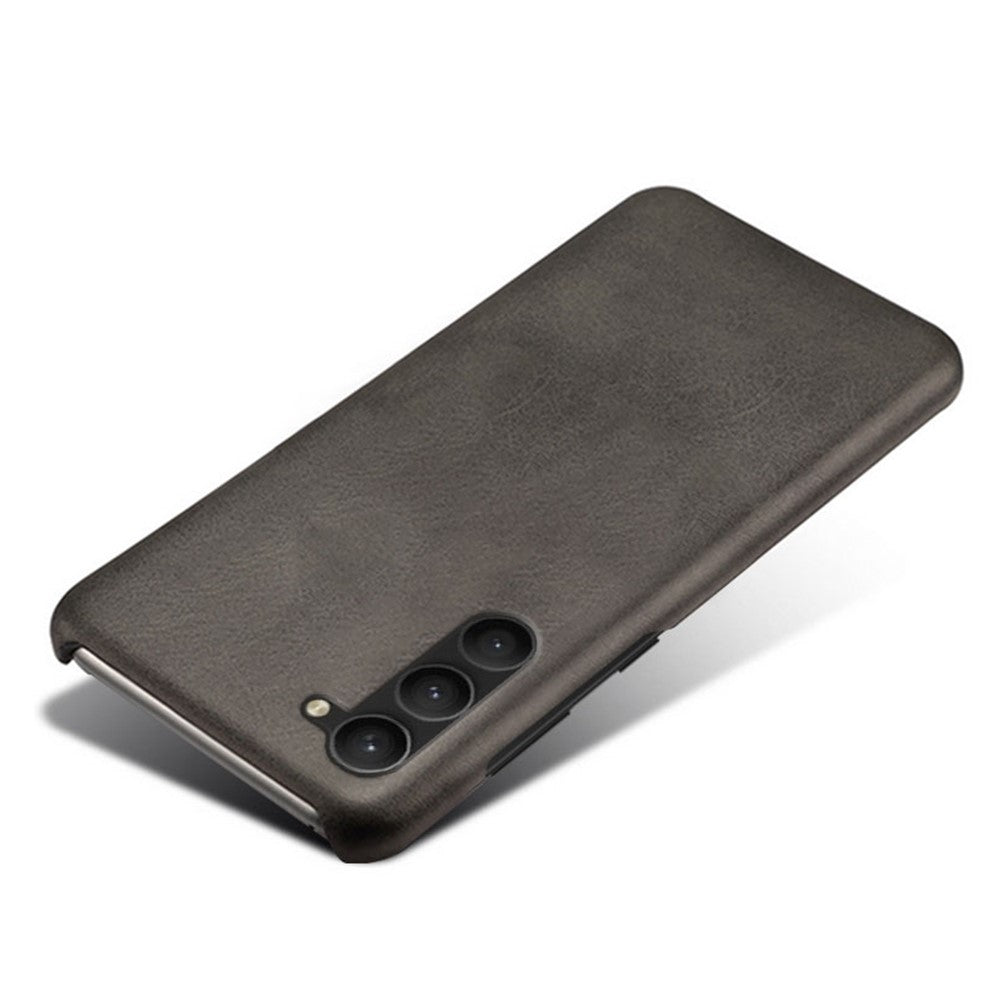For Samsung Galaxy S23 Anti-scratch Mobile Phone Cover Calf Textured PU Leather Coated PC Protective Phone Case