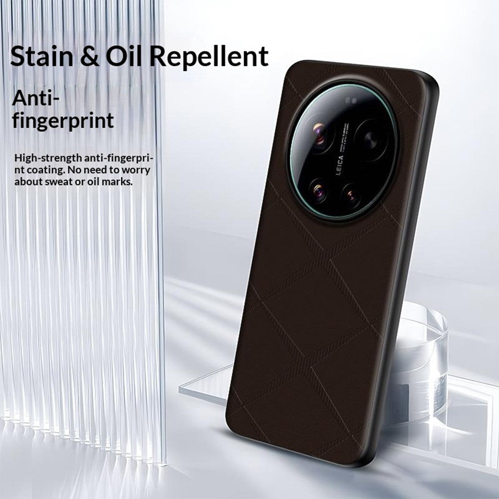 Xiaomi 17 Ultra 5G-skal X-mönstrat TPU PU-läder PC Anti-fall-mobilskal
