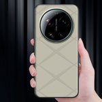 Xiaomi 17 Ultra 5G-skal X-mönstrat TPU PU-läder PC Anti-fall-mobilskal