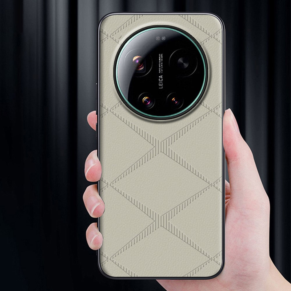 Xiaomi 17 Ultra 5G-skal X-mönstrat TPU PU-läder PC Anti-fall-mobilskal