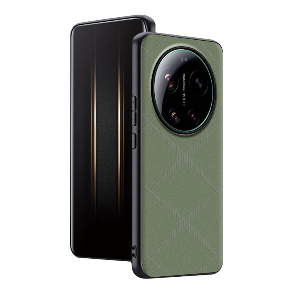 Xiaomi 17 Ultra 5G-skal X-mönstrat TPU PU-läder PC Anti-fall-mobilskal