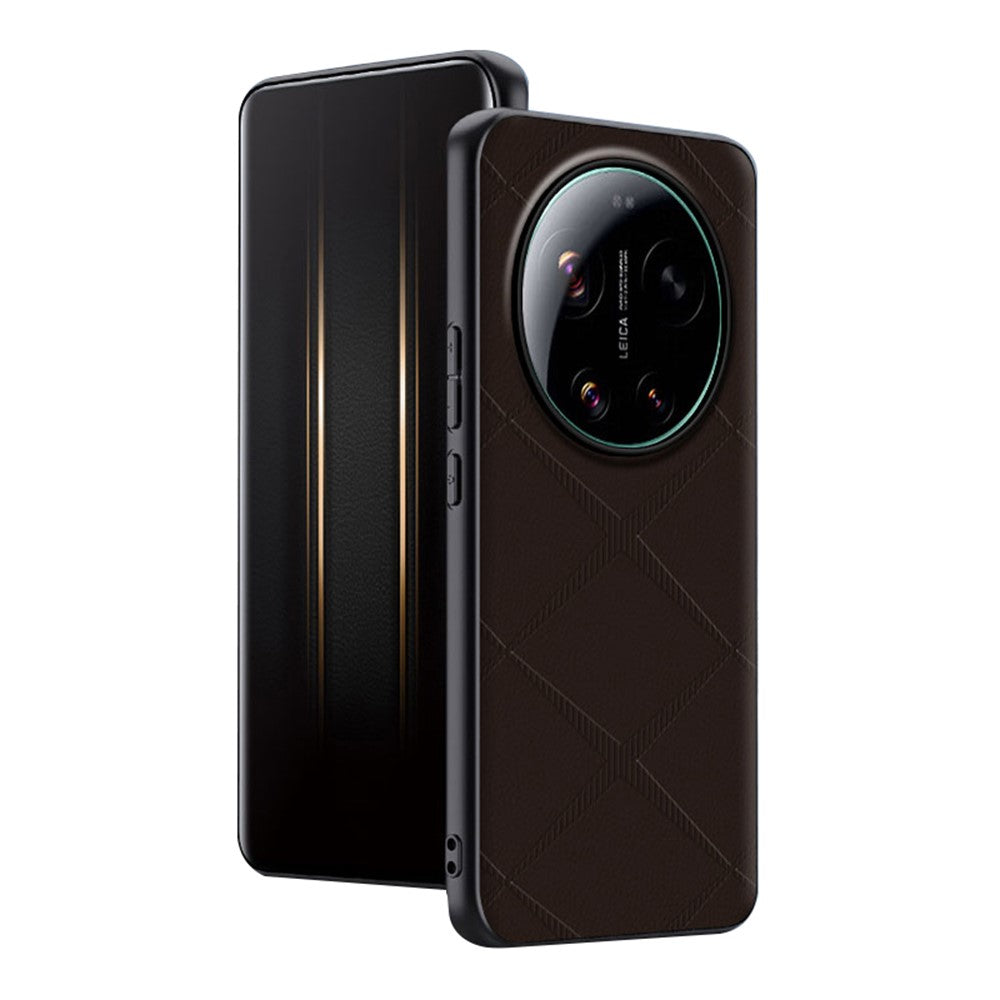 Xiaomi 17 Ultra 5G-skal X-mönstrat TPU PU-läder PC Anti-fall-mobilskal
