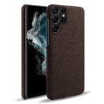 For Samsung Galaxy S23 Ultra Solid Color Hard PC Back Case Cloth Texture Anti-drop Phone Cover