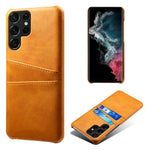 Samsung Galaxy S23 Ultra Dubbla Kortplatser Reptåligt mobilskal PU-läderbelagt Hårt PC-fodral
