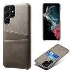 Samsung Galaxy S23 Ultra Dubbla Kortplatser Reptåligt mobilskal PU-läderbelagt Hårt PC-fodral