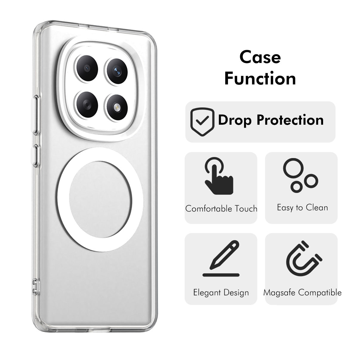 ENKAY HAT PRINCE til Xiaomi Poco M8 Pro 5G / Redmi Note 15 Pro+ 5G (Global), magnetisk cover med hydrogel-film, PC- og TPU-mobilcover