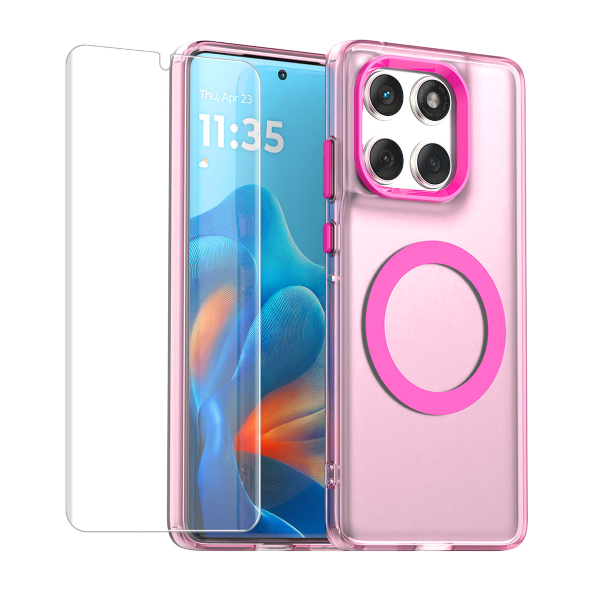 ENKAY HAT PRINCE For Motorola Edge 60 Pro 5G  Magnetic Case with Hydrogel Film PC TPU Phone Cover