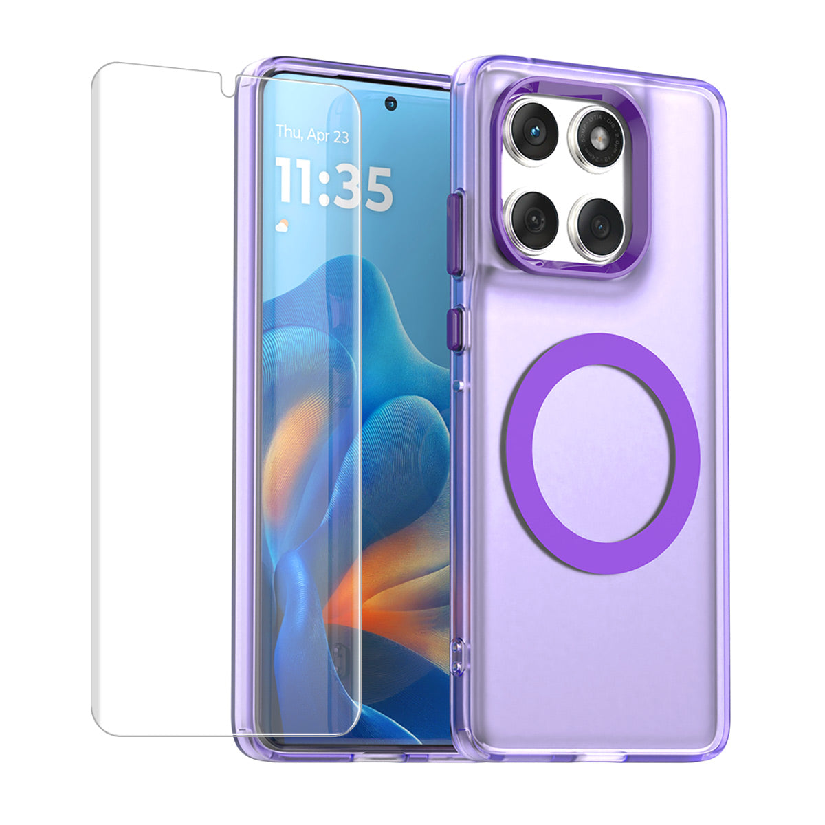 ENKAY HAT PRINCE For Motorola Edge 60 Pro 5G  Magnetic Case with Hydrogel Film PC TPU Phone Cover