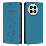 For OnePlus 13 Case RFID Blocking Wallet Stand Imprinted Cat Pattern Leather Phone Cover