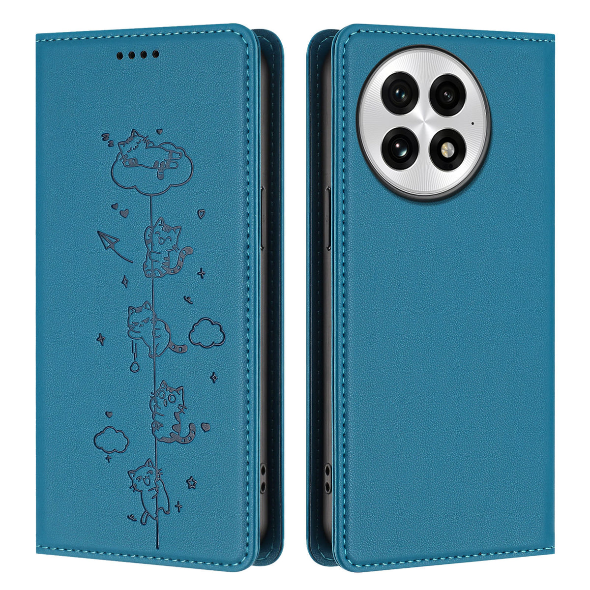 For OnePlus 13 Case RFID Blocking Wallet Stand Imprinted Cat Pattern Leather Phone Cover