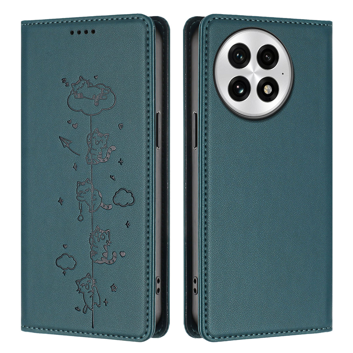 For OnePlus 13 Case RFID Blocking Wallet Stand Imprinted Cat Pattern Leather Phone Cover