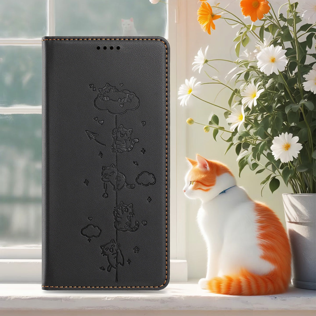 For Xiaomi 17 Ultra 5G Case RFID Blocking Wallet Stand Imprinted Cat Pattern Leather Phone Cover