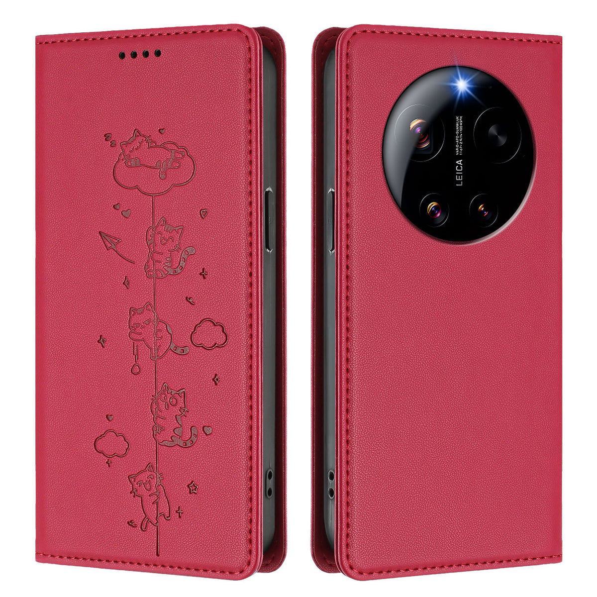 For Xiaomi 17 Ultra 5G Case RFID Blocking Wallet Stand Imprinted Cat Pattern Leather Phone Cover