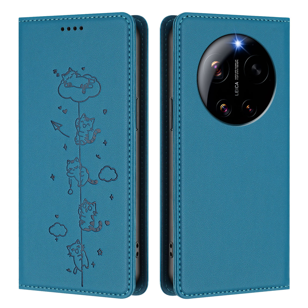 For Xiaomi 17 Ultra 5G Case RFID Blocking Wallet Stand Imprinted Cat Pattern Leather Phone Cover