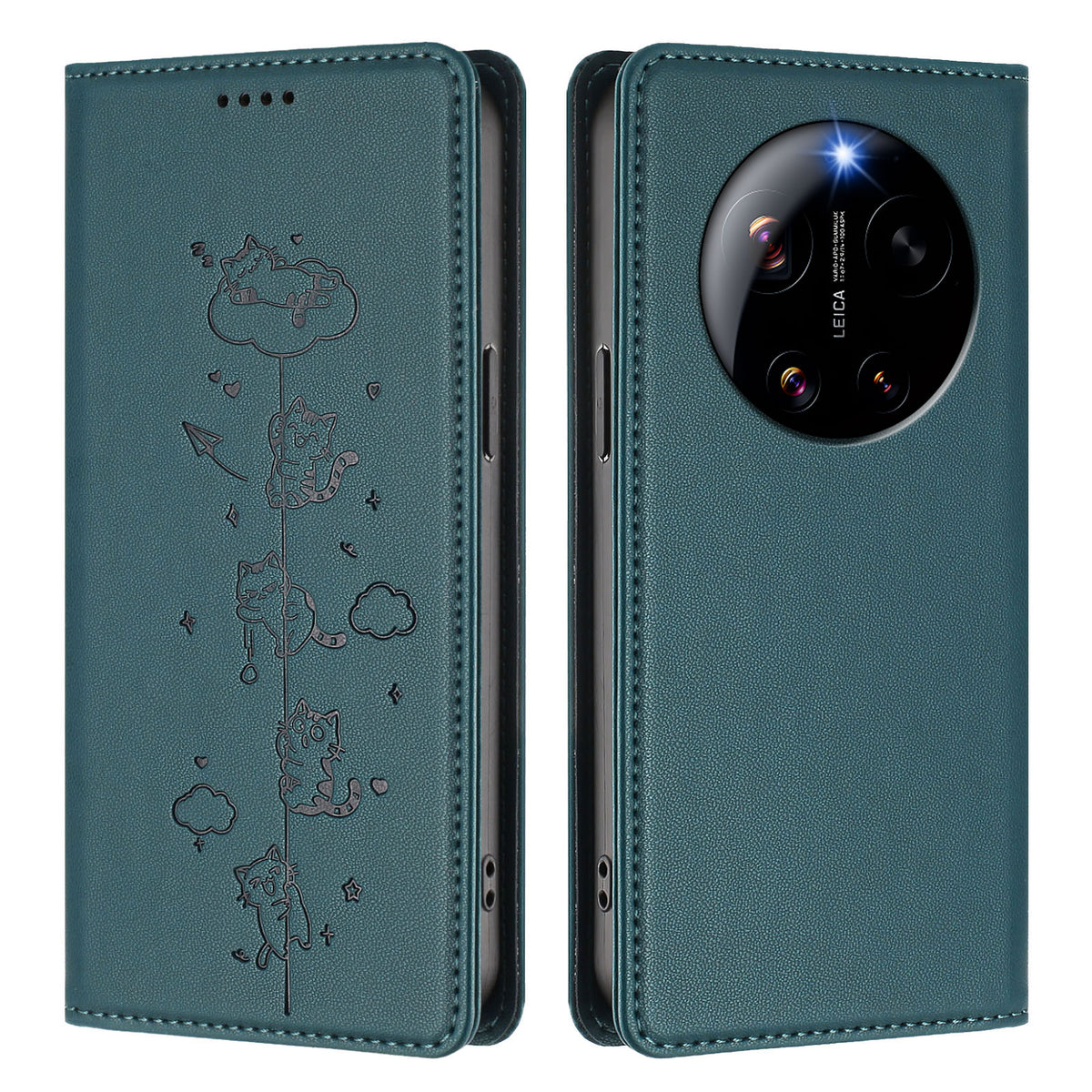 For Xiaomi 17 Ultra 5G Case RFID Blocking Wallet Stand Imprinted Cat Pattern Leather Phone Cover