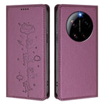 For Xiaomi 17 Ultra 5G Case RFID Blocking Wallet Stand Imprinted Cat Pattern Leather Phone Cover