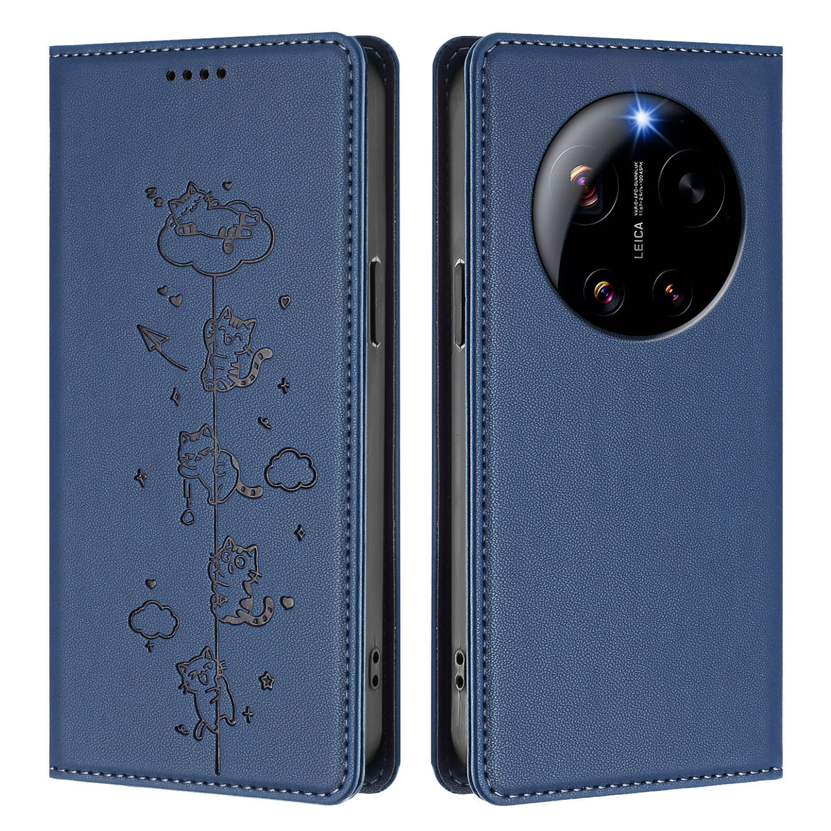 For Xiaomi 17 Ultra 5G Case RFID Blocking Wallet Stand Imprinted Cat Pattern Leather Phone Cover