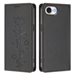For iPhone 17th / 16th Case RFID Blocking Wallet Stand Imprinted Cat Pattern Leather Phone Cover