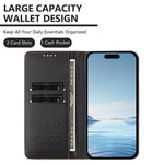 For iPhone 17th / 16th Case RFID Blocking Wallet Stand Imprinted Cat Pattern Leather Phone Cover