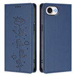 For iPhone 17th / 16th Case RFID Blocking Wallet Stand Imprinted Cat Pattern Leather Phone Cover
