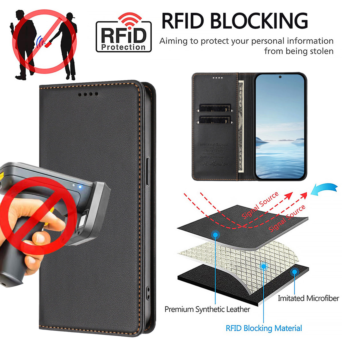 For Xiaomi 17 Ultra 5G Leather Wallet Case Magnetic Closure RFID Blocking Phone Cover