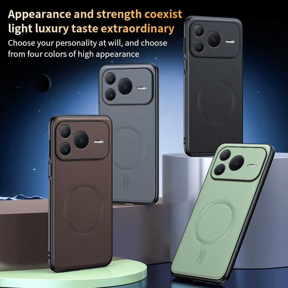 For Honor Power2 5G Magnetic Case Leather Coated TPU + PC Phone Cover