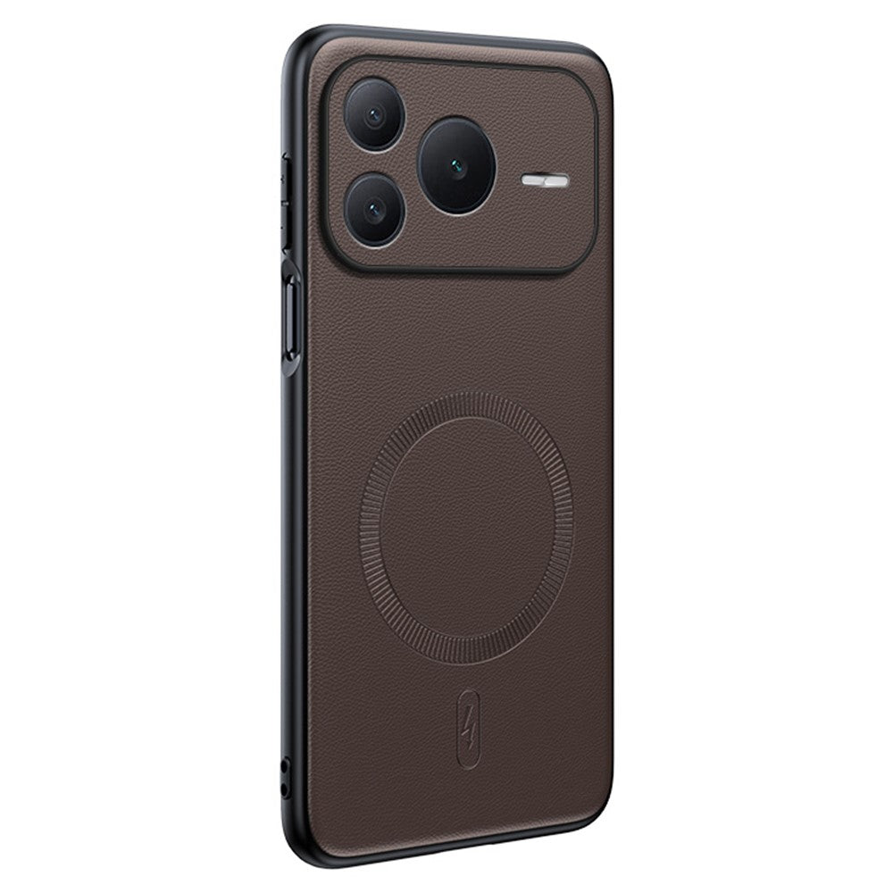 For Honor Power2 5G Magnetic Case Leather Coated TPU + PC Phone Cover