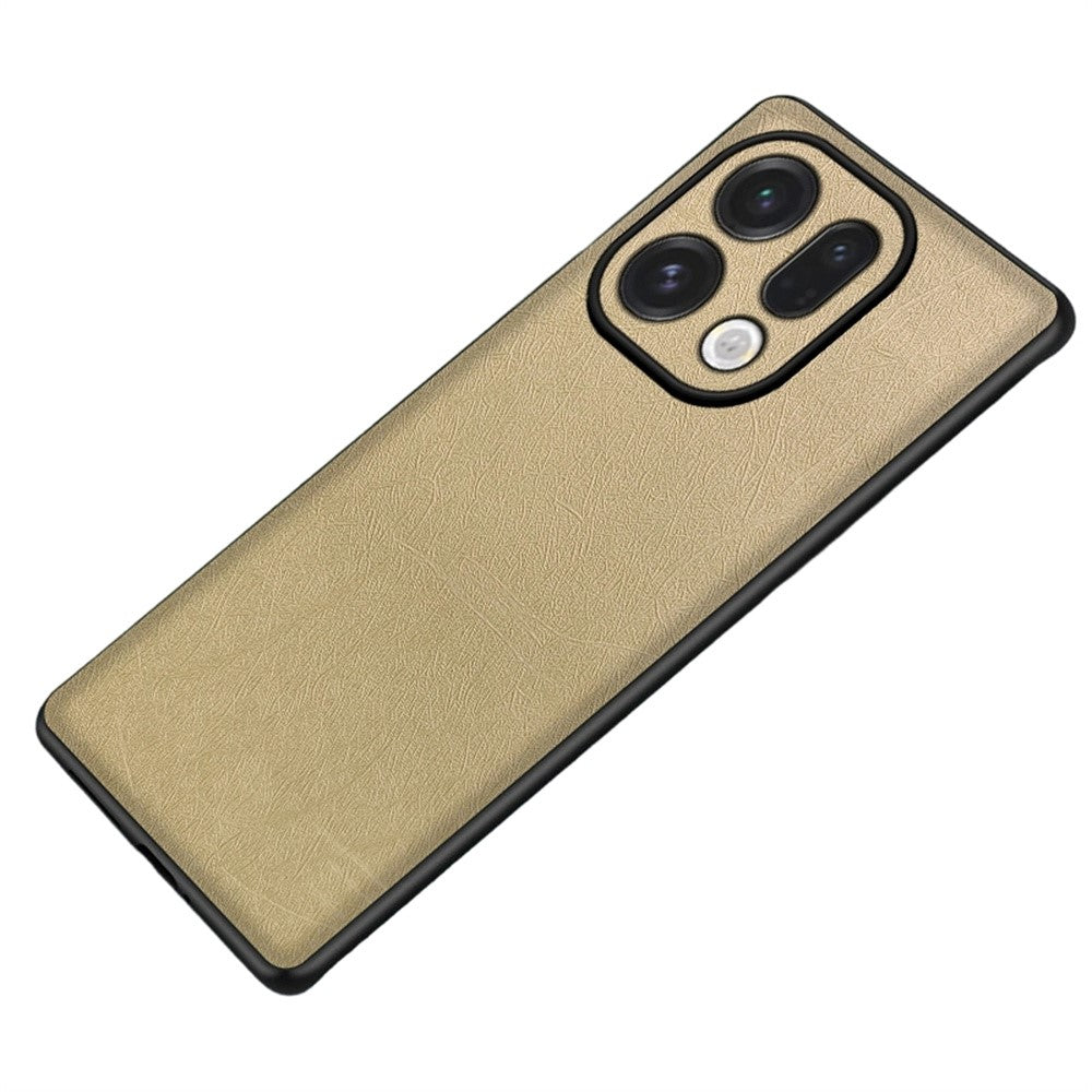 For Oppo Find X9 5G Case Silk-Textured PU Leather Coated PC TPU Protective Phone Back Cover