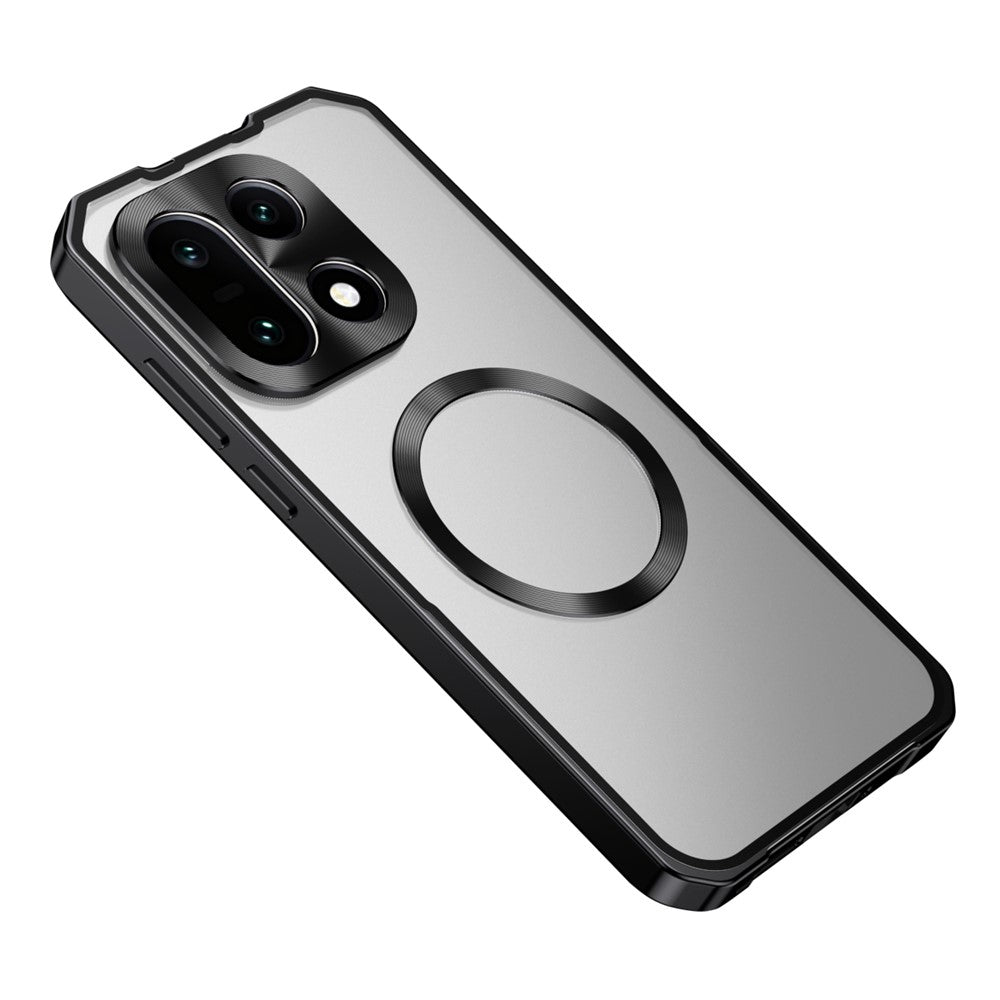 For OnePlus 15 5G Magnetic Case Hard PC Metal Frame Frosted Phone Back Cover