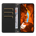 Til Samsung Galaxy A37 5G Etui Magnetisk Litchi Tekstur Pung Læder Telefoncover med Håndrem