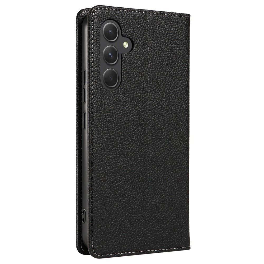 Til Samsung Galaxy A37 5G Etui Magnetisk Litchi Tekstur Pung Læder Telefoncover med Håndrem