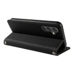 For Samsung Galaxy A57 5G Case Magnetic Litchi Texture Wallet Leather Phone Cover with Wrist Strap