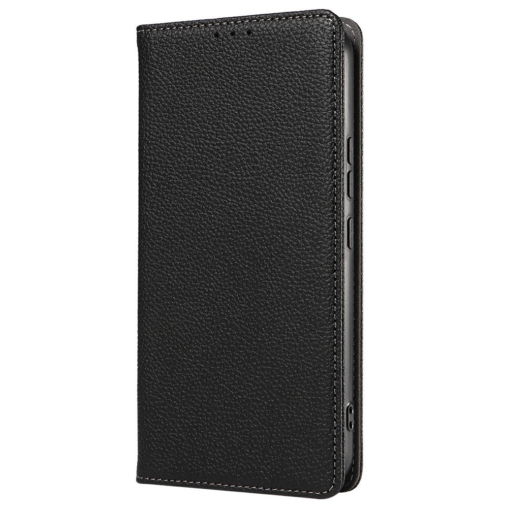 For Samsung Galaxy A57 5G Case Magnetic Litchi Texture Wallet Leather Phone Cover with Wrist Strap