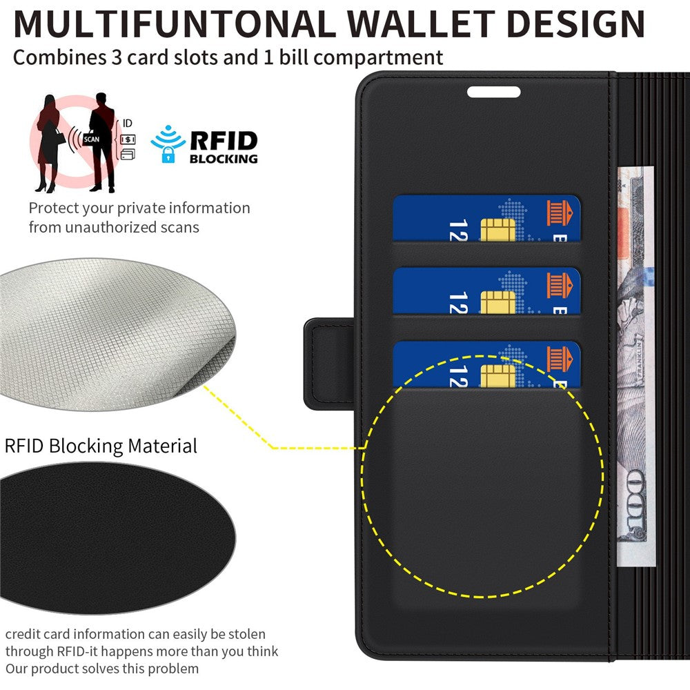 Til Samsung Galaxy A37 5G Etui Side Magnetlås RFID-blokerende Telefonpung i Læder