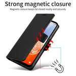 Til Samsung Galaxy A37 5G Etui Side Magnetlås RFID-blokerende Telefonpung i Læder