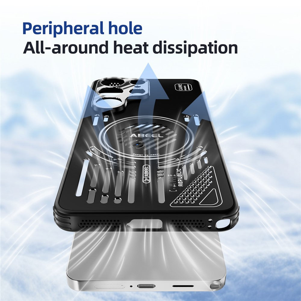 ABEEL För Samsung Galaxy S26 Ultra Magnetiskt Skal Aluminiumlegering + PC + TPU Ihåligt Värmeavledande mobilskal
