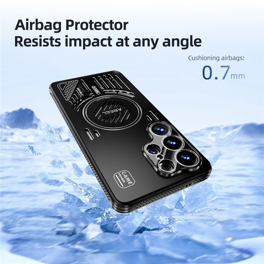 ABEEL För Samsung Galaxy S26 Ultra Magnetiskt Skal Aluminiumlegering + PC + TPU Ihåligt Värmeavledande mobilskal