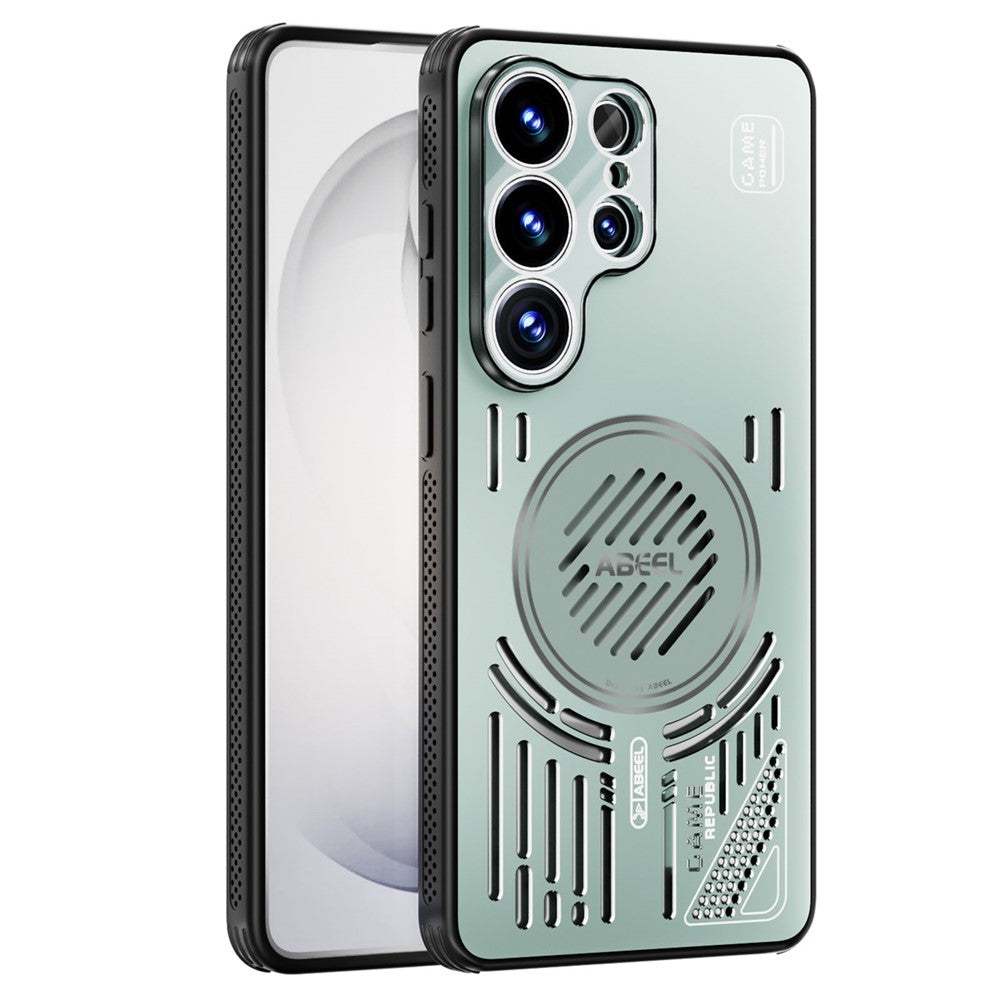 ABEEL För Samsung Galaxy S26 Ultra Magnetiskt Skal Aluminiumlegering + PC + TPU Ihåligt Värmeavledande mobilskal