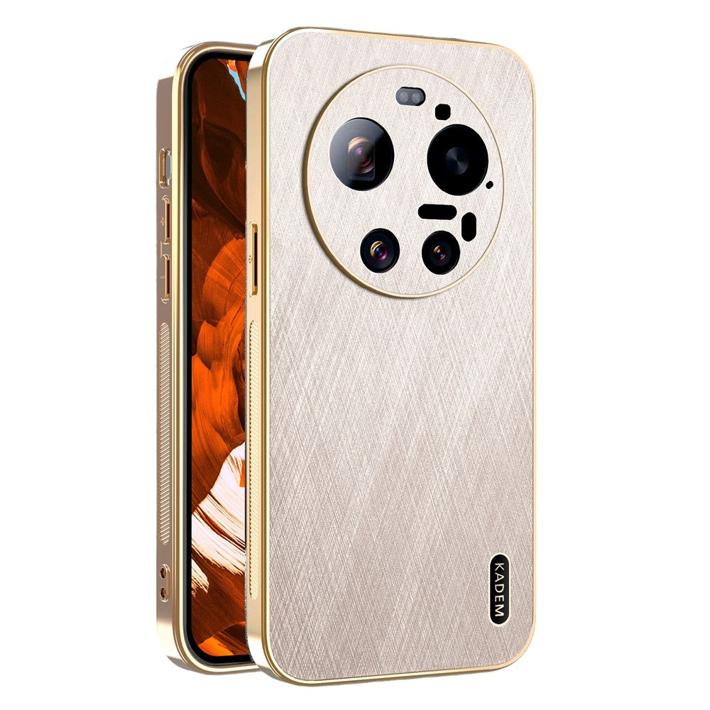 KADEM For Xiaomi 17 Ultra 5G Case Electroplating Silk Texture PU + TPU Phone Back Cover