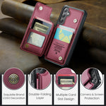 CASEME For Samsung Galaxy S26+ Case with RFID Blocking 5 Card Slots C22 Leather Back Cover