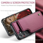 CASEME For Samsung Galaxy S26+ Case with RFID Blocking 5 Card Slots C22 Leather Back Cover