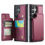 CASEME For Samsung Galaxy S26 Ultra Case with RFID Blocking 5 Card Slots C22 Leather Back Cover