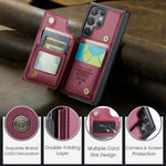 CASEME For Samsung Galaxy S26 Ultra Case with RFID Blocking 5 Card Slots C22 Leather Back Cover