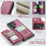 CASEME For Samsung Galaxy S26 Ultra Case with RFID Blocking 5 Card Slots C22 Leather Back Cover