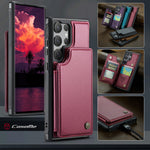 CASEME For Samsung Galaxy S26 Ultra Case with RFID Blocking 5 Card Slots C22 Leather Back Cover