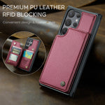CASEME For Samsung Galaxy S26 Ultra Case with RFID Blocking 5 Card Slots C22 Leather Back Cover