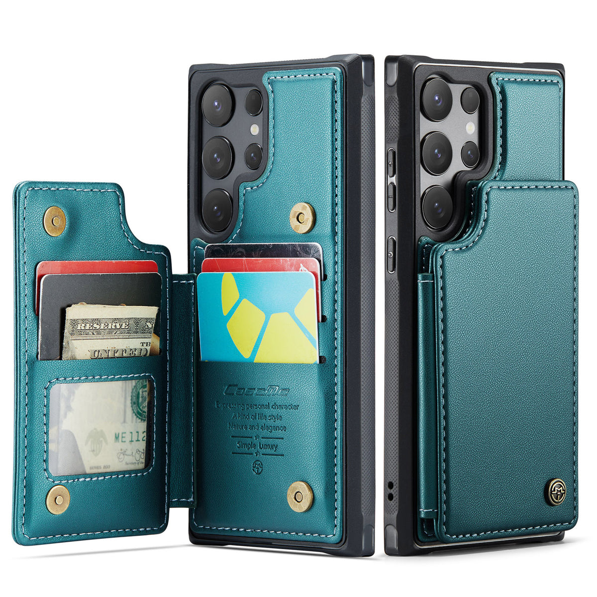 CASEME For Samsung Galaxy S26 Ultra Case with RFID Blocking 5 Card Slots C22 Leather Back Cover