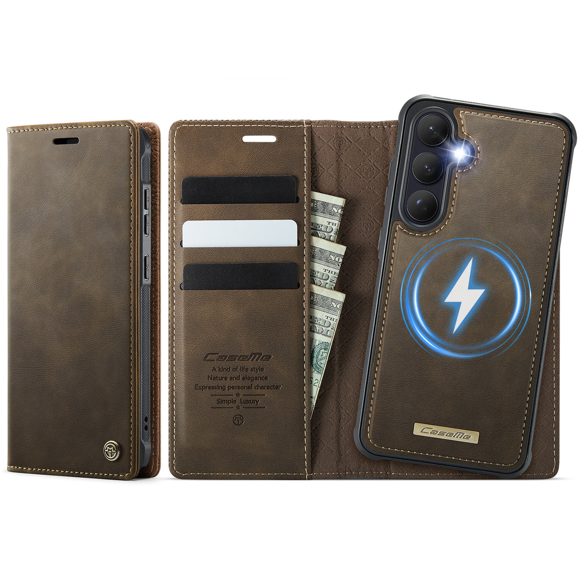 CASEME For Samsung Galaxy S26 Magnetic Case  C49 RFID Blocking Detachable Wallet Leather Phone Cover