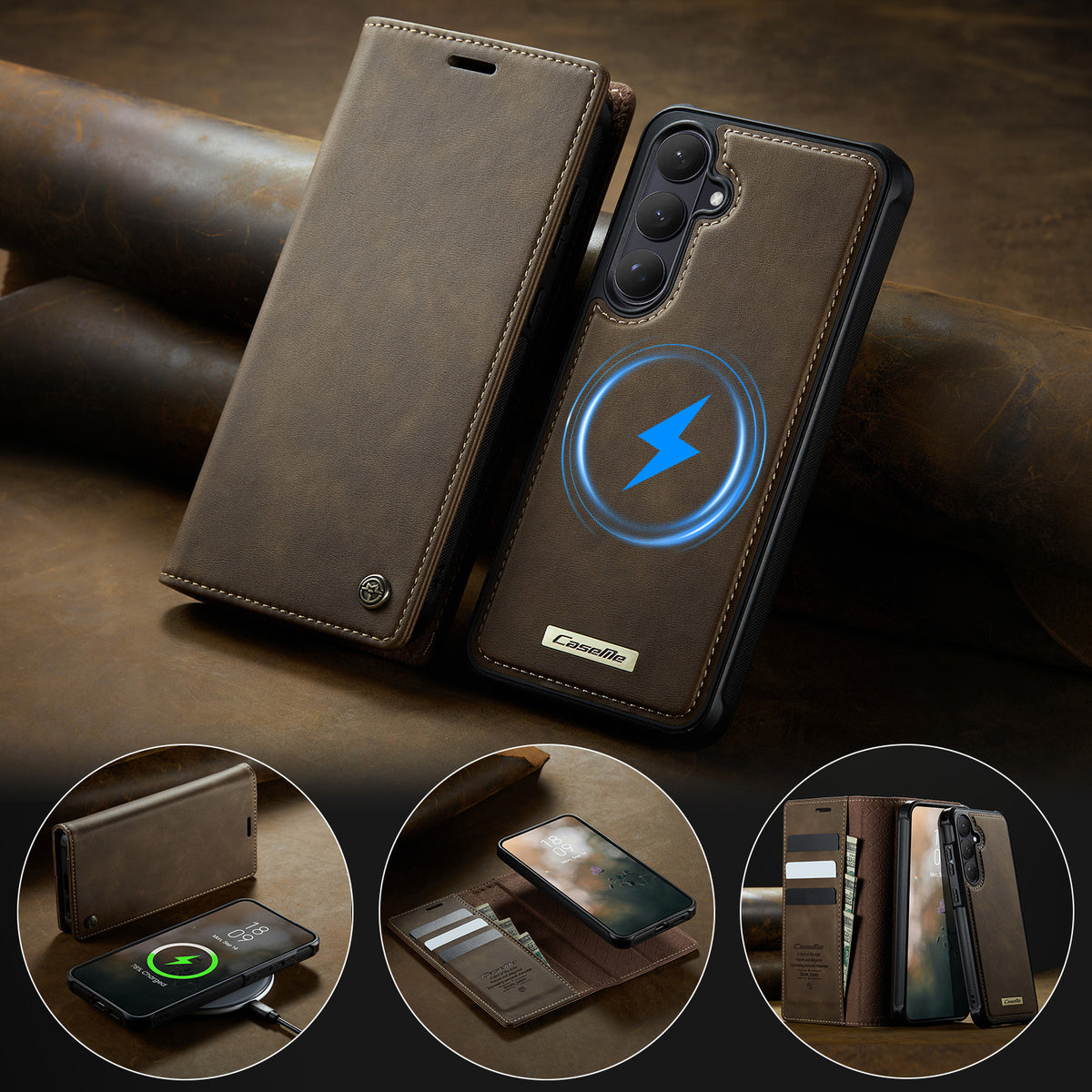 CASEME For Samsung Galaxy S26 Magnetic Case  C49 RFID Blocking Detachable Wallet Leather Phone Cover