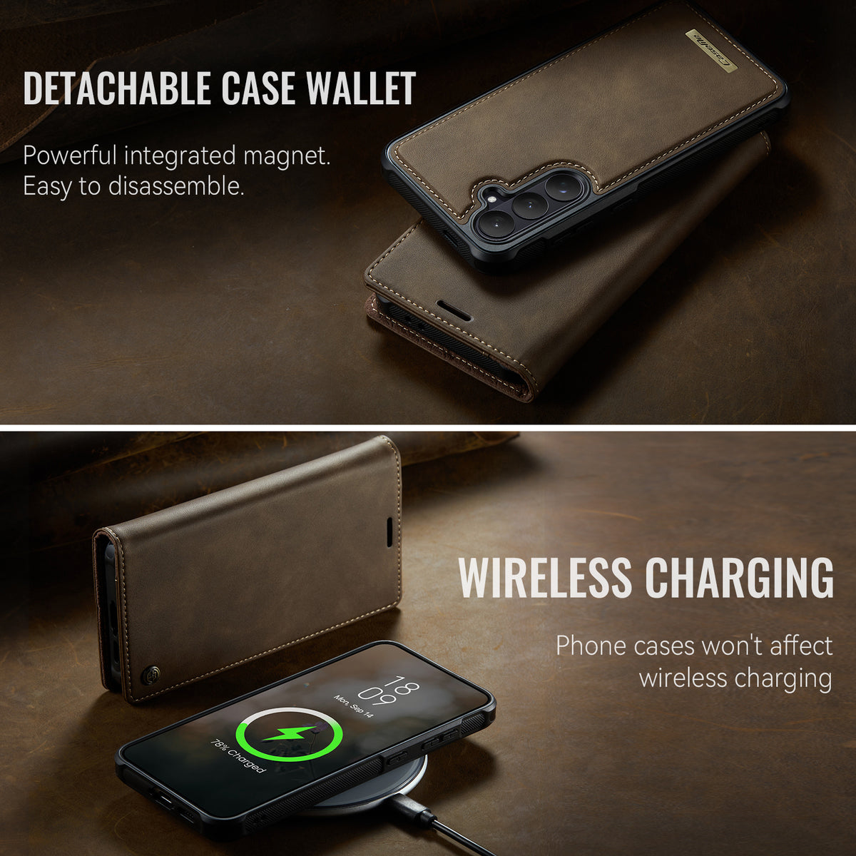 CASEME For Samsung Galaxy S26 Magnetic Case  C49 RFID Blocking Detachable Wallet Leather Phone Cover